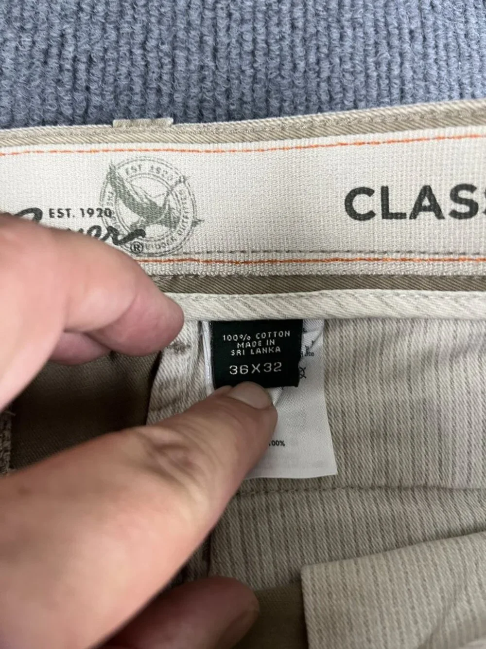 Eddie Bauer Mens Classic Fit Khaki Chino Pants 36x32